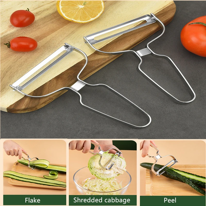 Peeler Vegetables Fruit Stainless Steel Knife Cabbage Graters Salad Potato Slicer Kitchen Accessories Cooking Tools Wide Mouth - Image 3