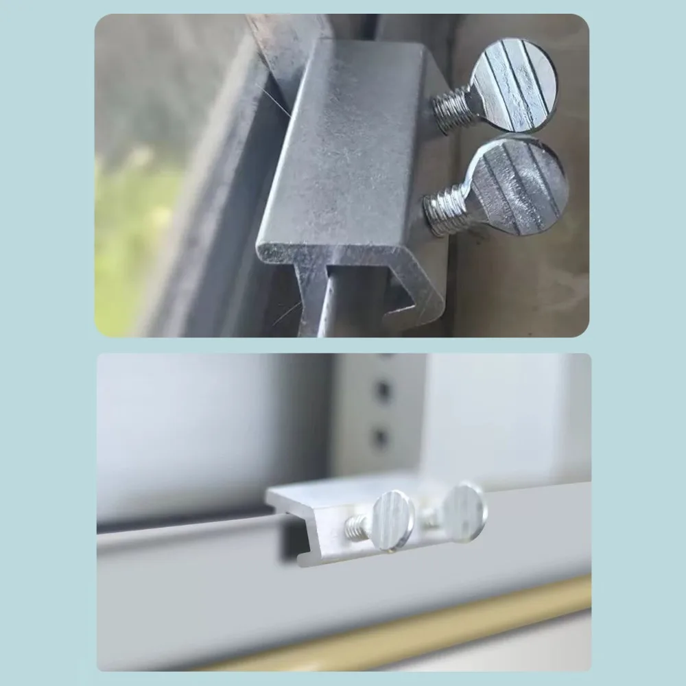 Durable Aluminum Alloy Window Locks Adjustable Safety Sliding Door Clips Sliding Security Window Lock Stopper Window
