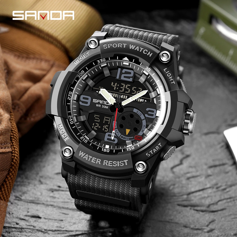 Sanda メンズスポーツウォッチ クォーツ ミリタリー 耐水性 Sショック腕時計 メンズ Watch At Watch Brandwatch Brand Men Aliexpress