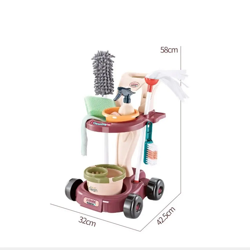 5/8/18/23PCS Multicolor Cleaning Toy Set Plastic Accessories Broom and Mop Set Electric Vacuum Playing House