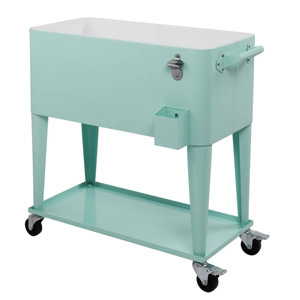 薄荷绿 冷冻保温推车 91*84.5*38.5cm 长方形 塑料箱体 冷冻保温 N001-50