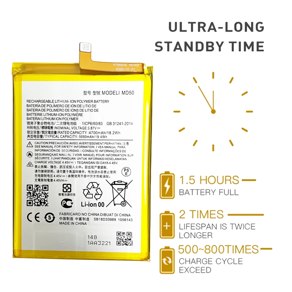 DDONG Replacement Battery For Moto G Stylus 5G 2021 XT2131 - 5600mAh High Capacity