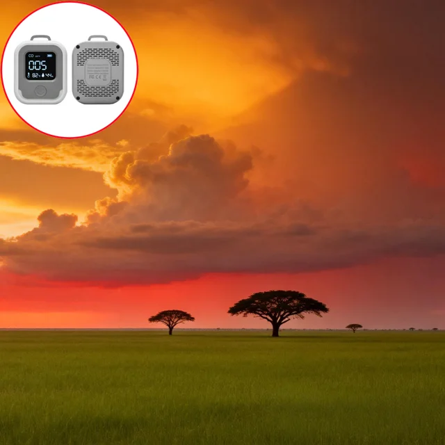 เครื่องตรวจจับคาร์บอนมอนอกไซด์แบบพกพา จอแสดงผล LCD ฟังก์ชั่นสามประการ สำหรับการเดินทาง บ้าน รถบ้าน RV เครื่องตรวจจับ CO พร้อมเซ็นเซอร์วัดความชื้นและอุณหภูมิ 1