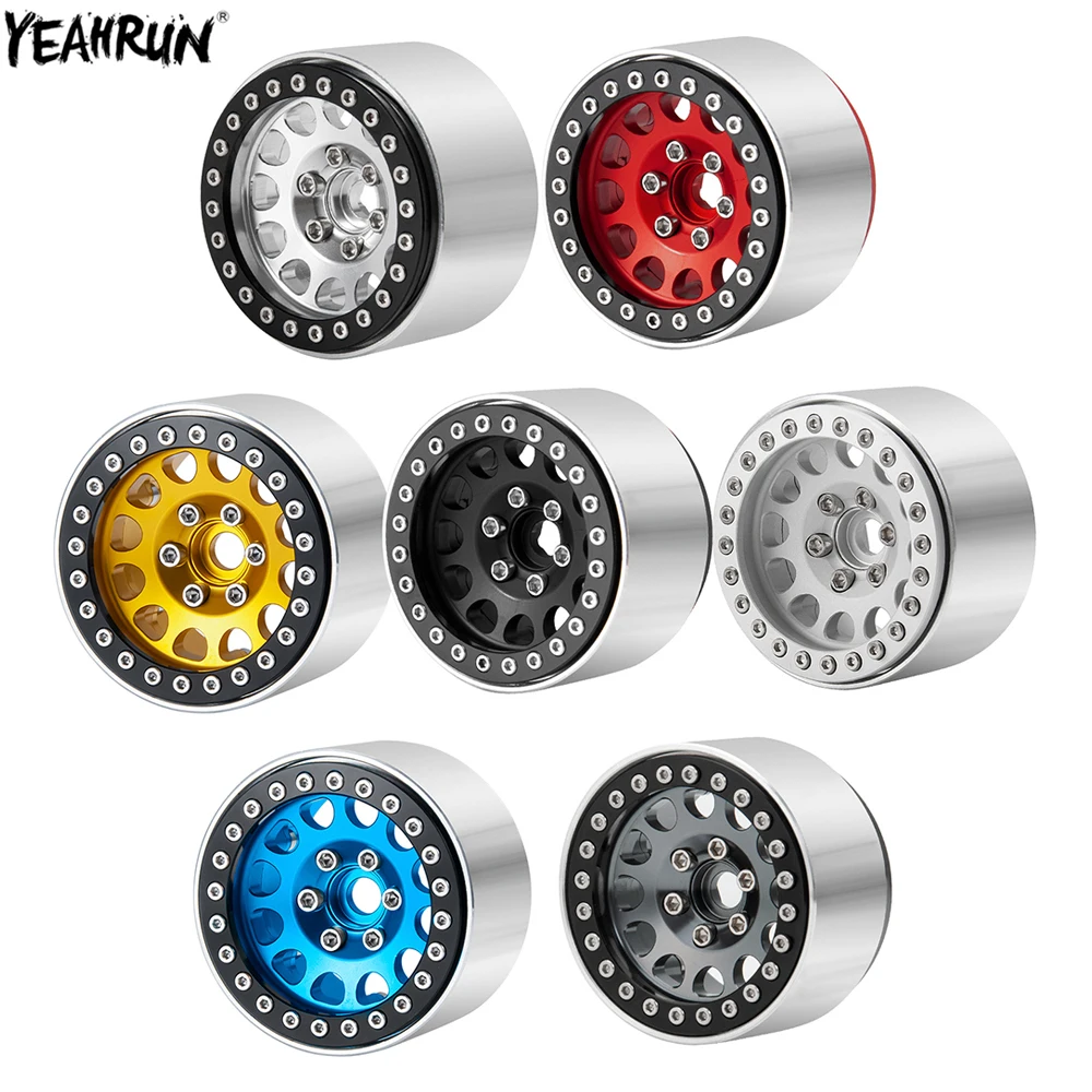 

YEAHRUN 4Pcs 1.9 Metal Beadlock 35mm Wheel Hub Rims For 1/10 Axial SCX10 90027 90046 TRX4 D90 Wraith 90048 RC Crawler Car