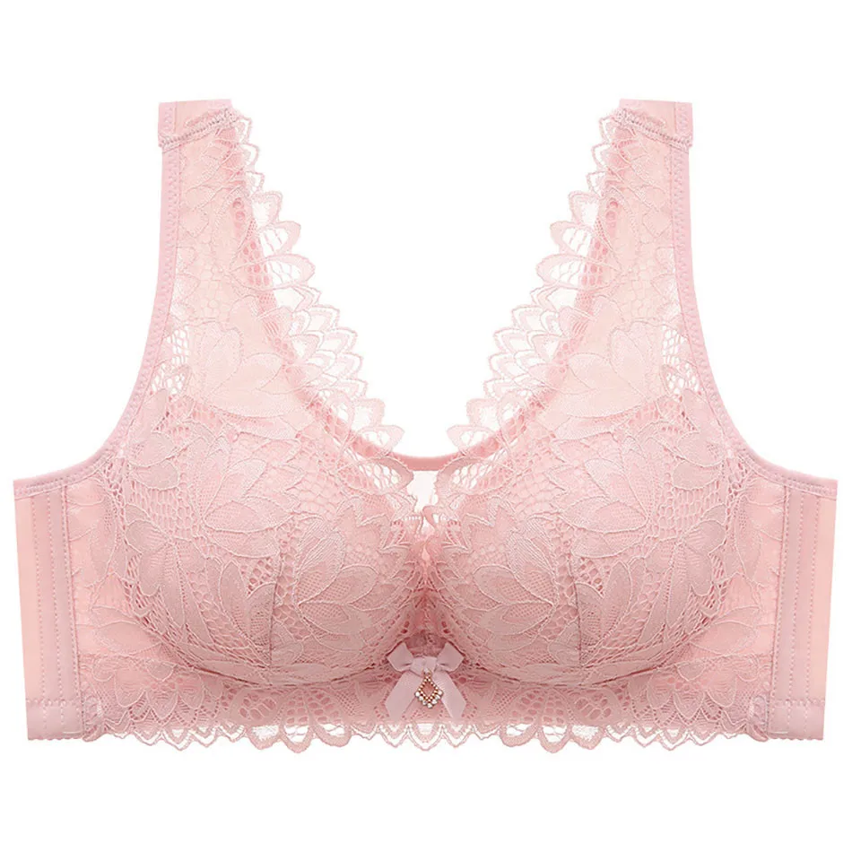 Women Elegant Plus Size Lace Bra No Underwire Comfortable Stylish 3/4 Cup Seamless Bralette Summer Thin Pregnant Maternity Bra 6
