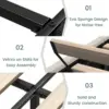 King Size Platform Bed Frame with 4 Storage Drawers and Headboard Linen Upholstered Bed Frame Tufted Beds , Beige 4