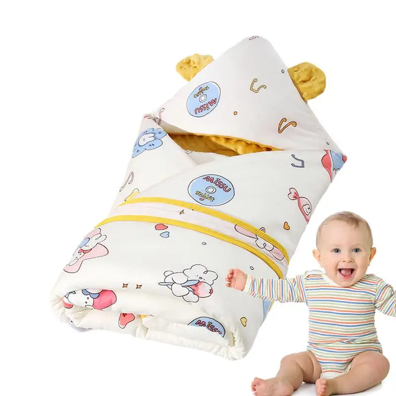 

Baby Swaddle Sleep Sacks Plush Skin-Friendly Wrap Sack Cute Soft Ergonomic Sleep Sack Receiving Blanket For Baby Boys Girls 0-12