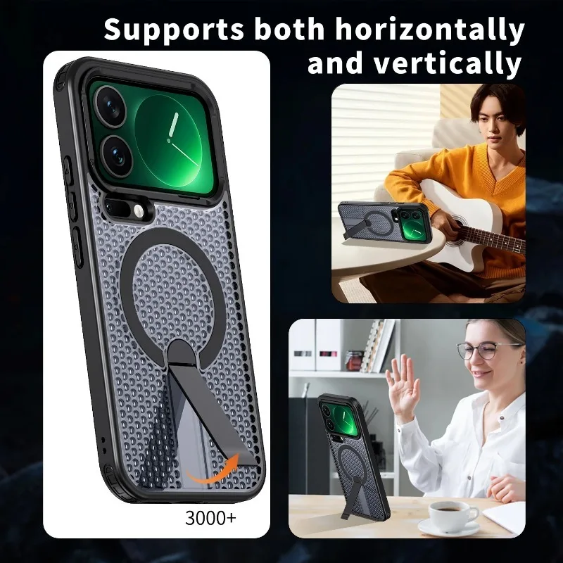 Luxury Honeycomb Cooling Stand Holder Magnetic Case - Hard Armor Protective Cover