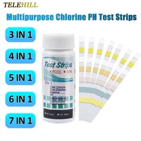 50/100Pcs Multipurpose 3/4/5/6/7 In 1 Swimming Pool PH Test Paper Chlorine/PH/Bromine Test Strips Swimming Pool Water Tester 1