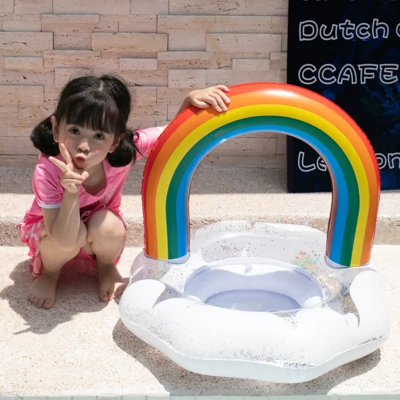 Swimming Ring  Hot Cloud Rainbow Inflatable Pool Ring Float For Adult Kids Pool Party Water Toys Swim Circle Piscina Flotador 6
