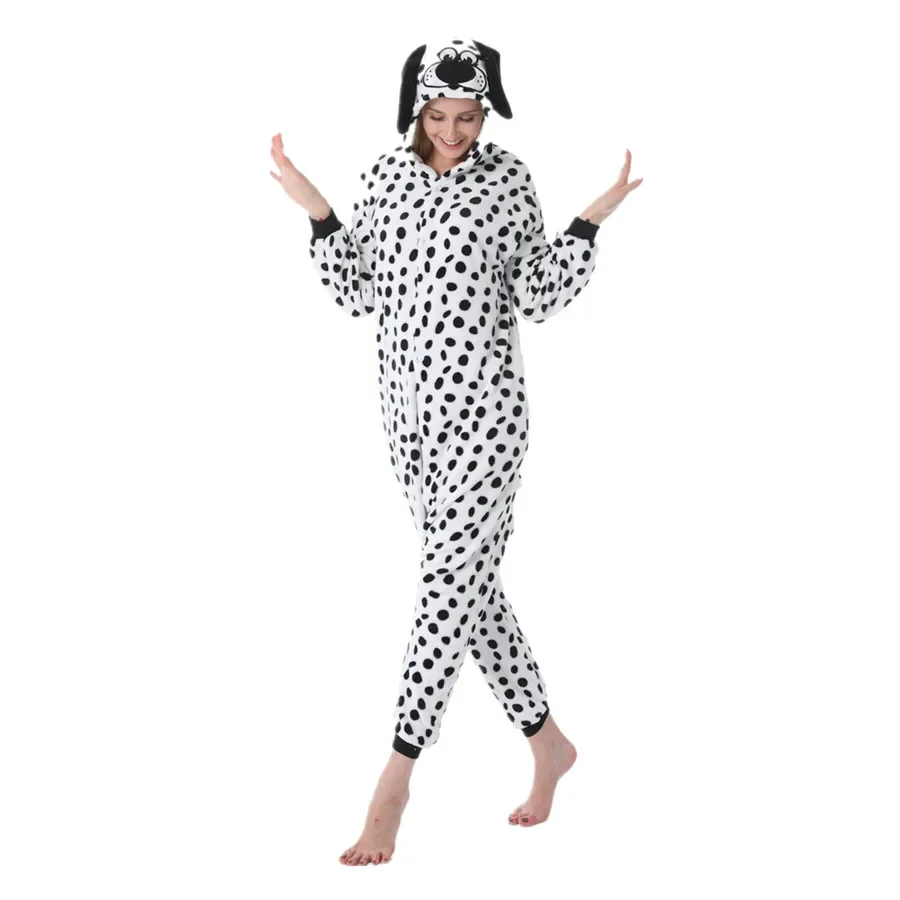 Dalmatian Adults Animal Cartoon Kigurumi Women's Men's Onesies Pajamas Cosplay Costume Halloween and Carnival Party