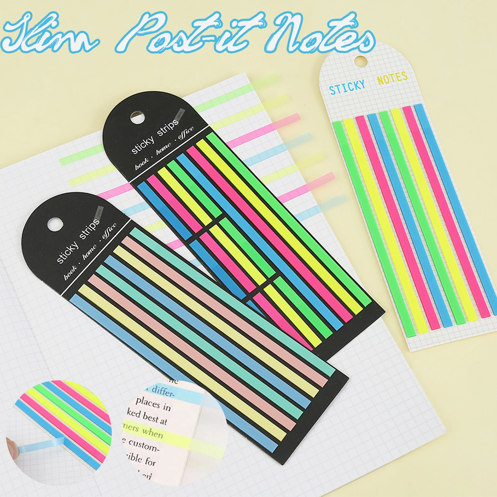 

Simple Long Adhesive Notes Portable Note Paper Stickers For Office School