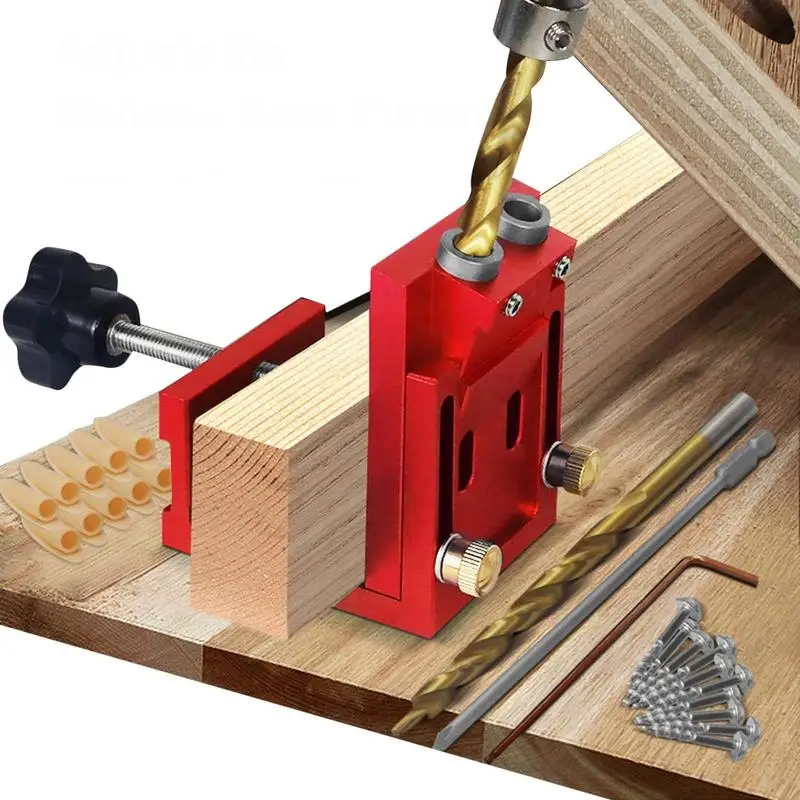 

Pocket Hole Jig Kit Drill Guide Joint 1Woodworking Tools Accurate Angle Carpentry Locator Jig Woodwork Guides For Wood Splicing