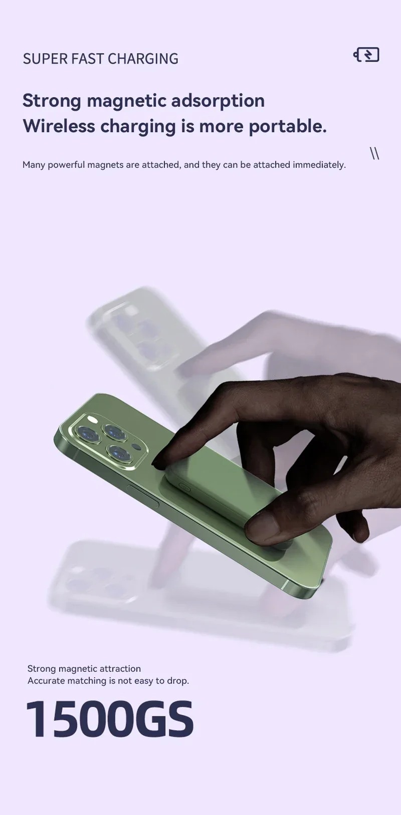 New Mini 50000mAh Portable Magnetic Wireless Power Bank Fast Charging Charger External Battery For IPhone Xiaomi Samsung 2024