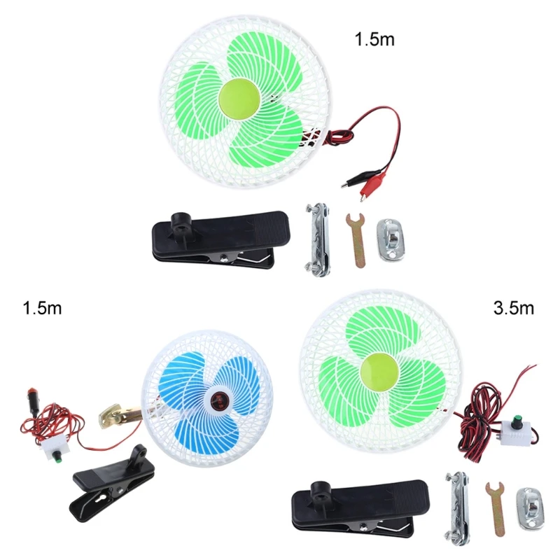 

12V Car Electric Fan With Swing Clip Portable Low Noise Cooling Swing Fan Summer