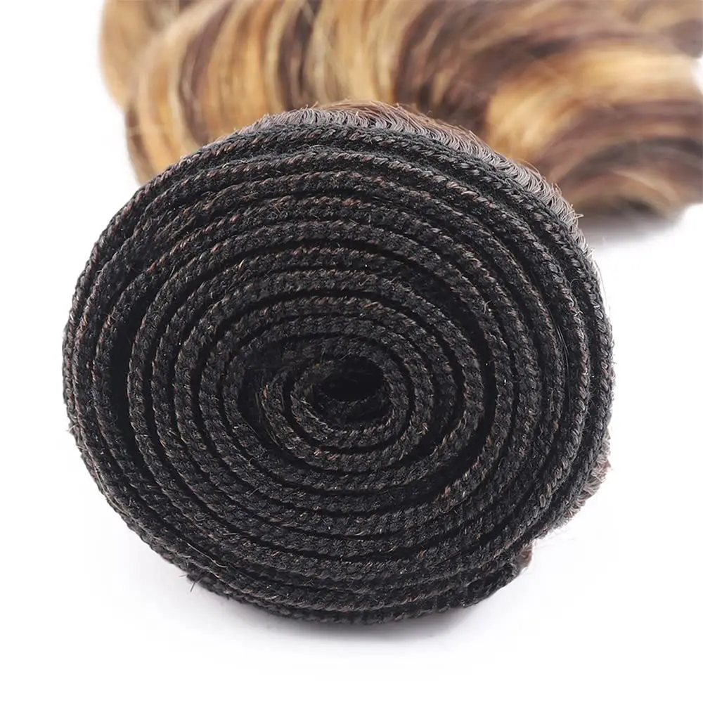 Body Wave Bundles P4-27 Highlight Human Hair Bundles 100% Human Hair Brown Remy Weave Extensions for Women human hair bundles