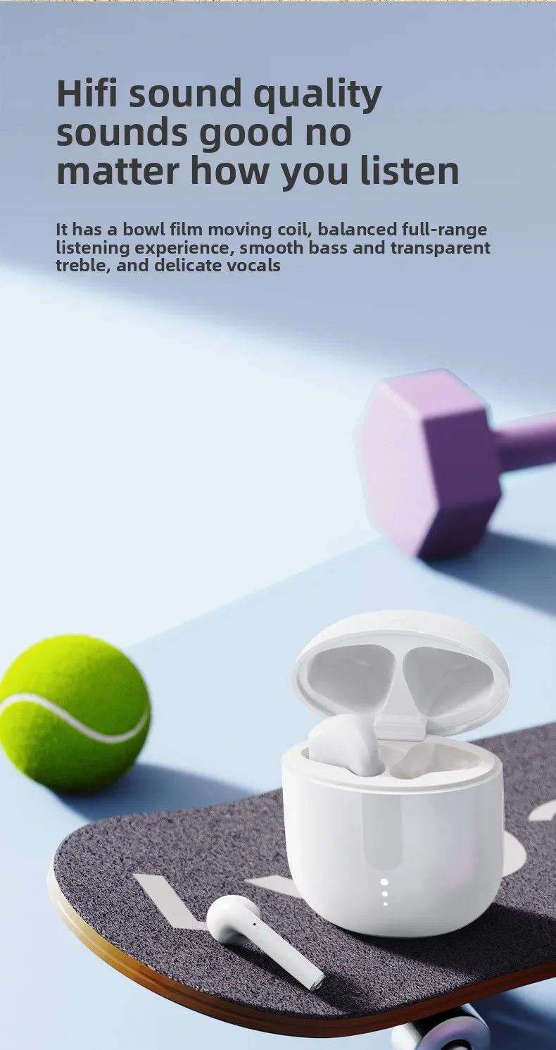 Wireless Bluetooth Headphones 5.3 half-in-ear, large-capacity, long-lasting ster