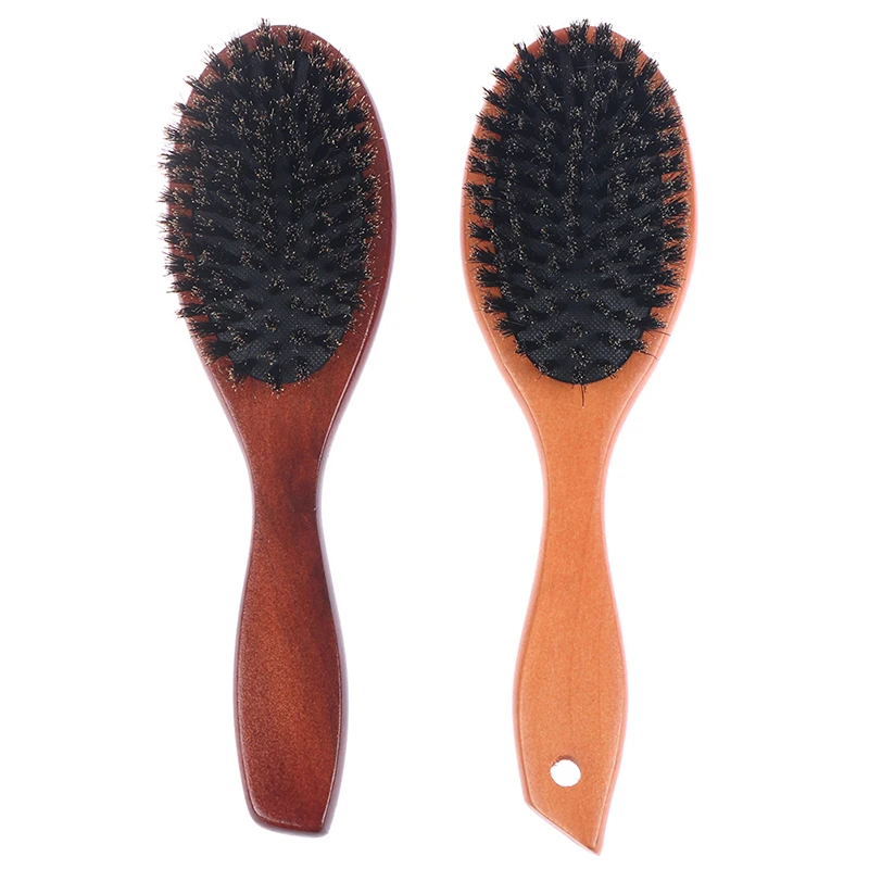 Hair Comb Hair Styling Tools Hair Brush Comb Wooden Handle Brush 1pc Straightenin Hair Brush Wood Handle Imitation boar bristle Beard Comb