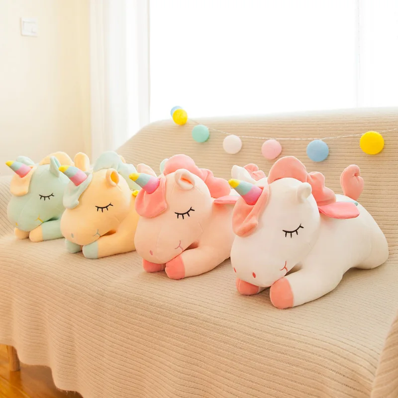 30/50cm Kawaii Horse Plush Toy Soft Plush Hug Doll Animal Companion Pillow Kids Girls Birthday Christmas Gift