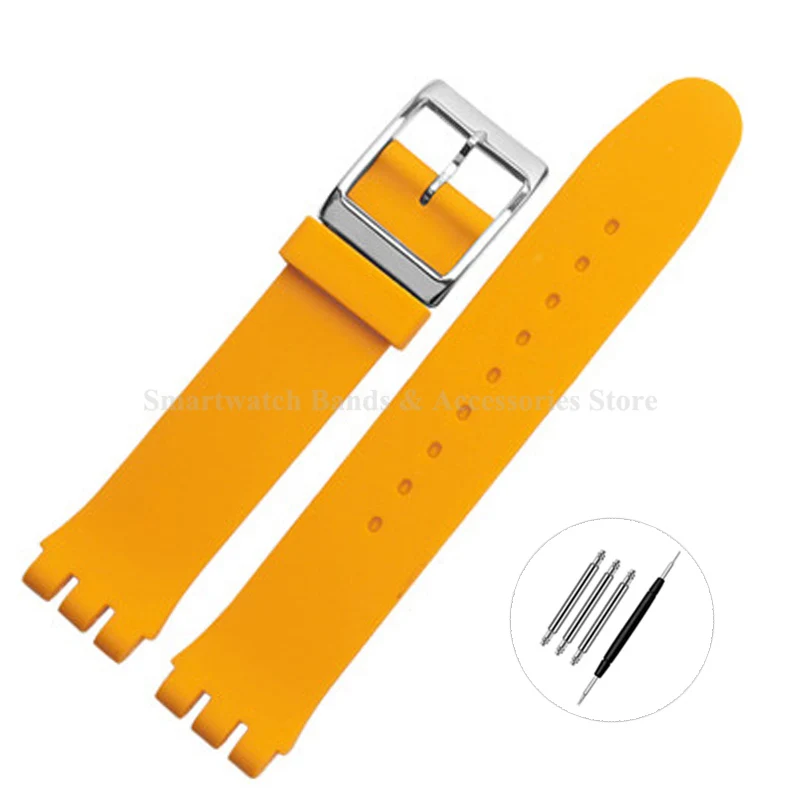 Silicone Waterproof Watch Strap with Silver Pin Buckle