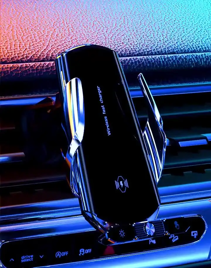 Supporto Auto Con Caricabatterie Wireless 30W - Ricarica Rapida A Induzione Per Telefono