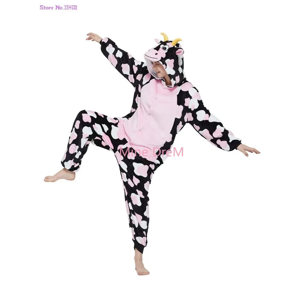 Cow Winter Kiguruimi Anime Oneises Pajamas Cow Kigurumi Cosplay Onesie CustomeAnimal Pajamas Sets Anime Cosplay Costumes