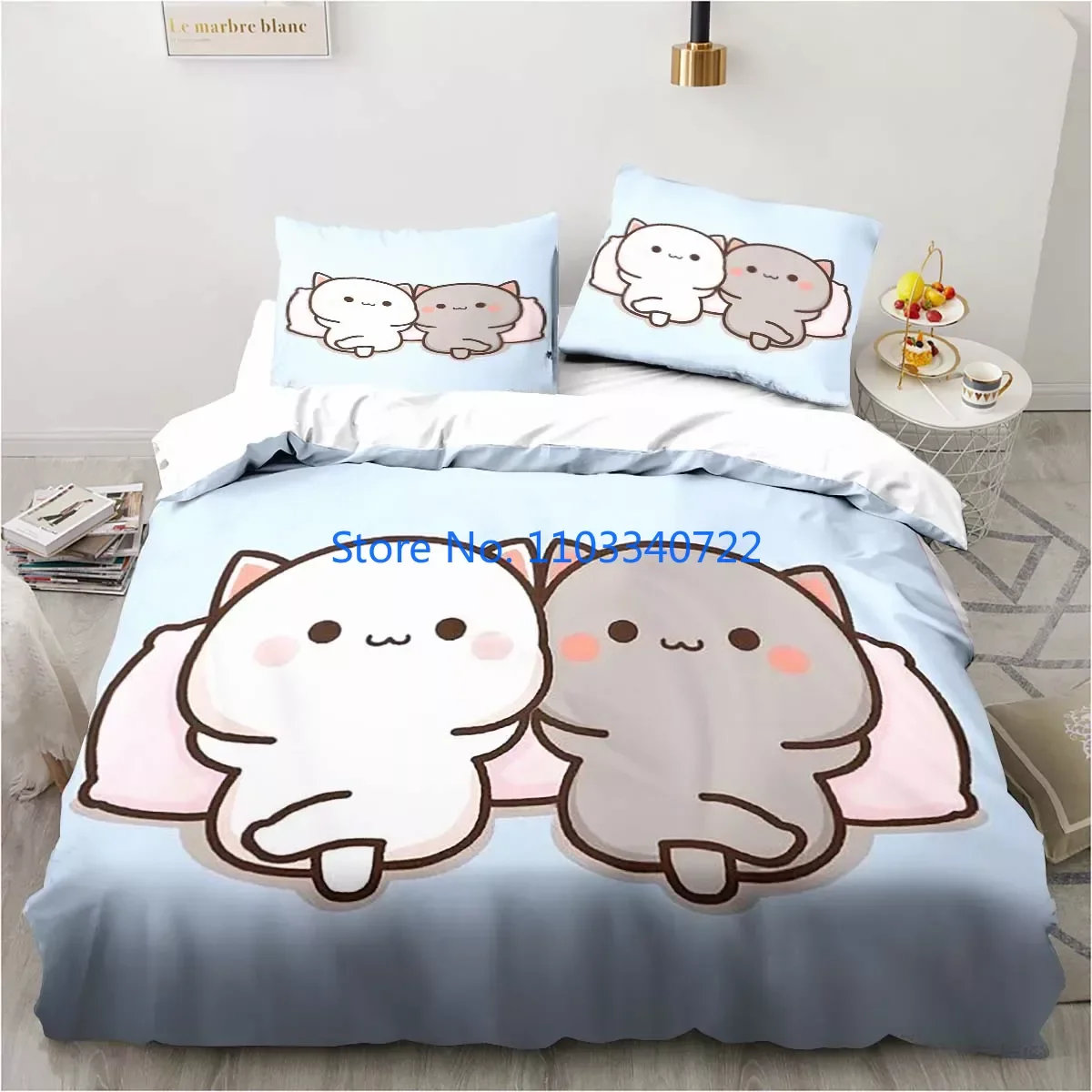 

Bubu Dudu Cartoon Cute Bear Kawaii Duvet Cover Set 3D Print Comforter Cover Bedclothes for Boy Girl Bedding Sets Bedroom Decor