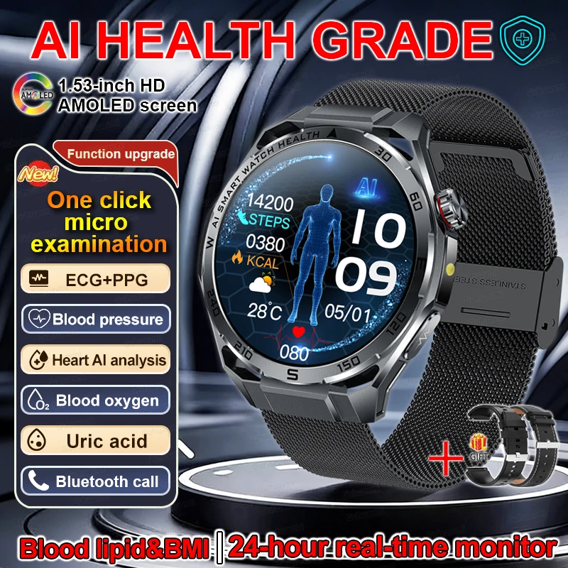 Health measurement Smart Watch Man Blood pressure Lipid UricAcid AI thumbnail 8