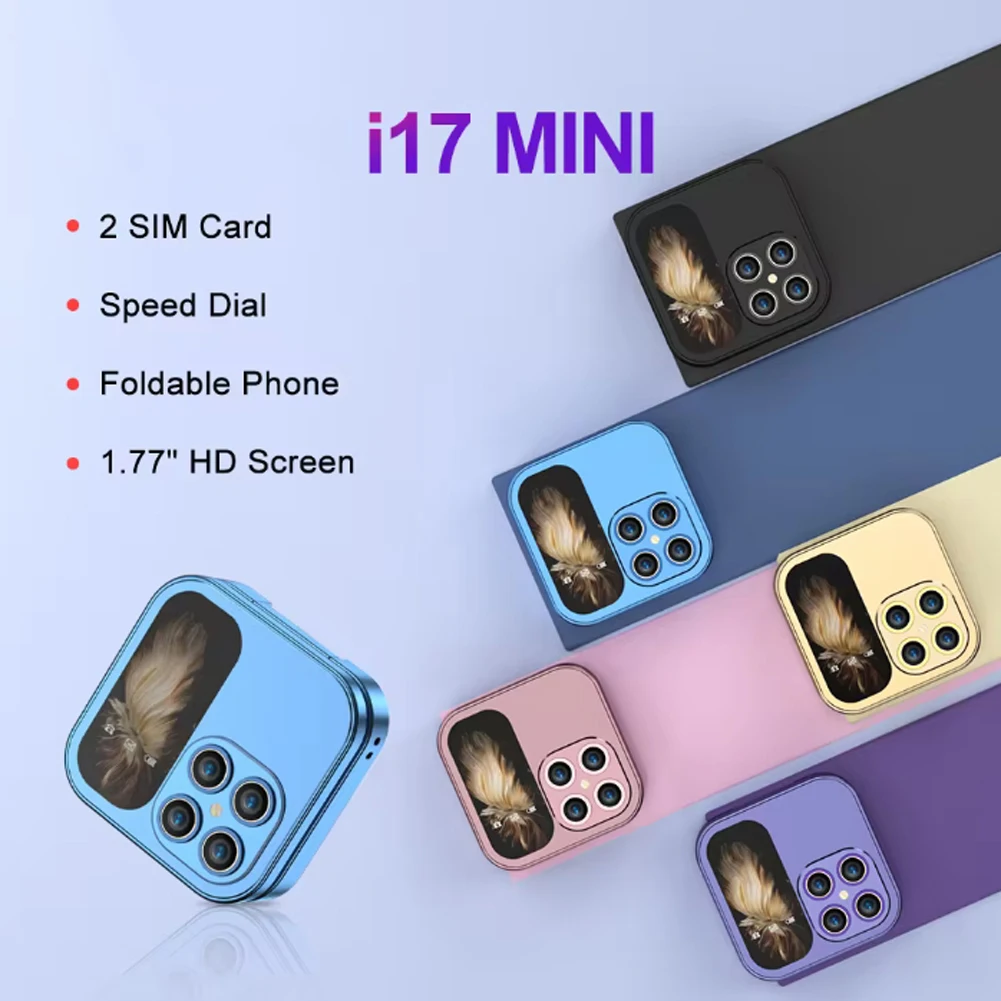 Mobile Phones Mini Foldable Mobile Phone Edrear Camera Small Display Support Audio Dial Multi-language Phone Speed Cellphone Flip Vibrati