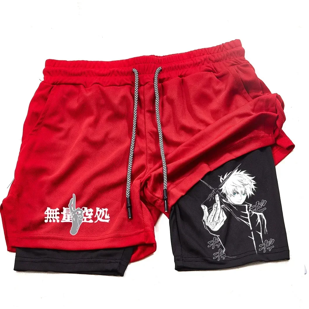 Anime Men's and Women's Sports Shorts Summer Sportswear Men's 2-in-1 Training Training Men's and Women's Fitness Sports Shorts 5