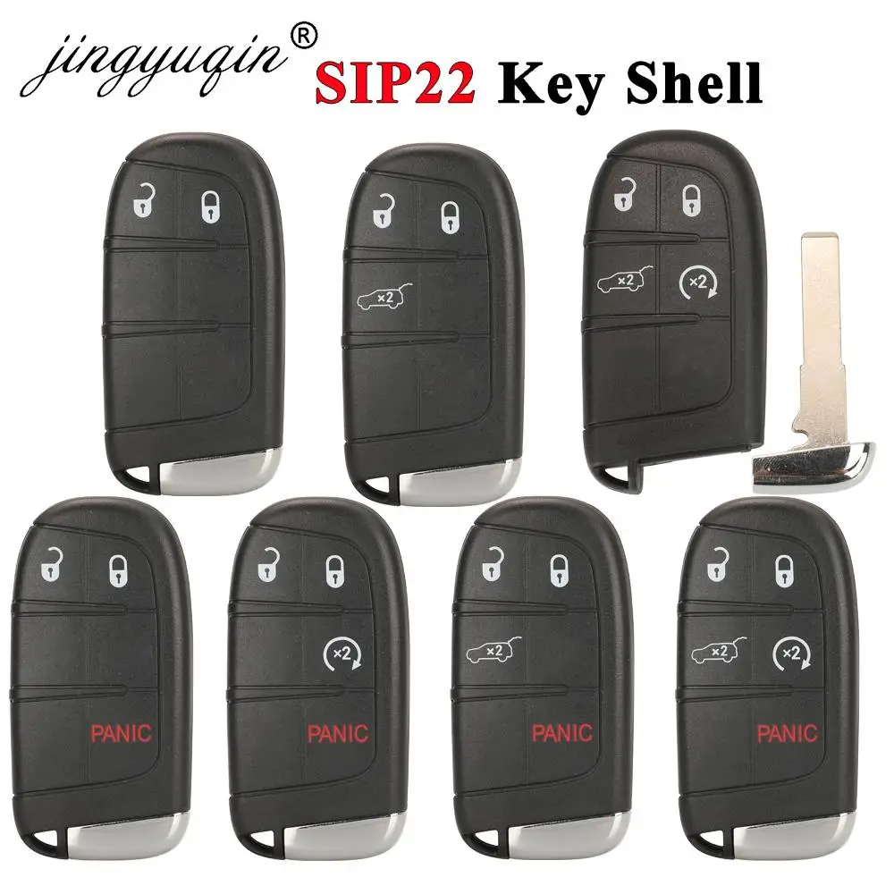 Key Shell SIP22 Blade Smart Remote Car Fob for Jeep Renegade Compass 3/4/5 Buttons