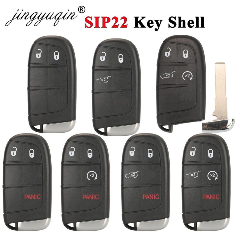 jingyuqin SIP22 Blade Smart Remote Car Key Shell Fob for Jeep Renegade Compass 3/4/5 Buttons Auto SUV Keyless Entry Fob Case