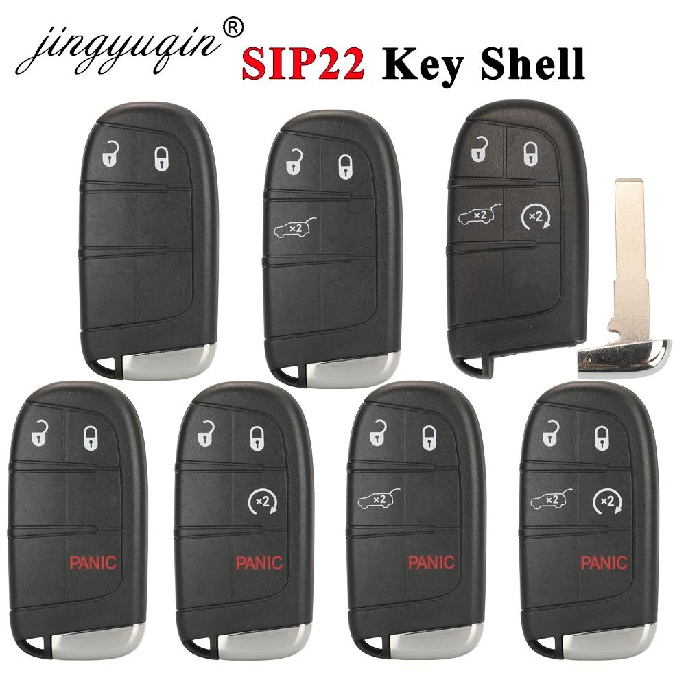 Jingyuqin Sip22 Blade Smart Remote Car Key Shell Fob For Jeep Renegade ...