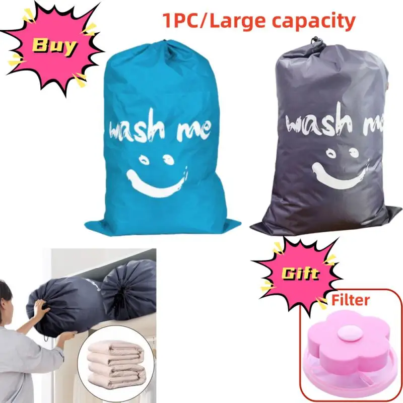 

Nylon Laundry Bag Travel Storage Pouch Machine Washable Dirty Clothes Organizer Folding Wash Drawstring Bag Bathroom Accessories