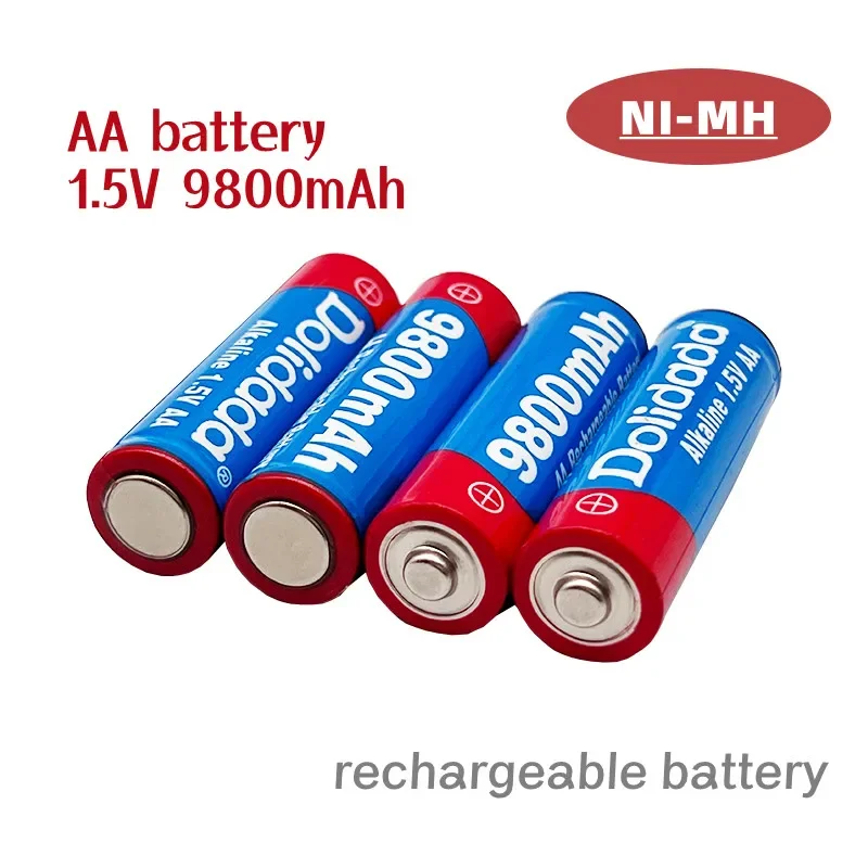 

2023 New AA Rechargeable Batteries 9800Mah 1.5V New LED Lamp Toy Alkaline Rechargeable Battery Mp3