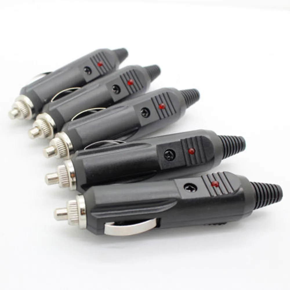 

Male Car Switching Cigarette Lighter 12V Connector Outlet LED Fuse Black High Power with Indicator Lamp Socket