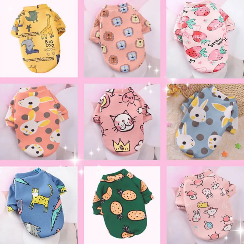 Pet Dog Costume Cute Animal Printed Coat Hoodie Cotton Soft Pullover Puppy Shirt Jacket Sweatshirt Cat Sweater Pets Clothes Vest pet clothes