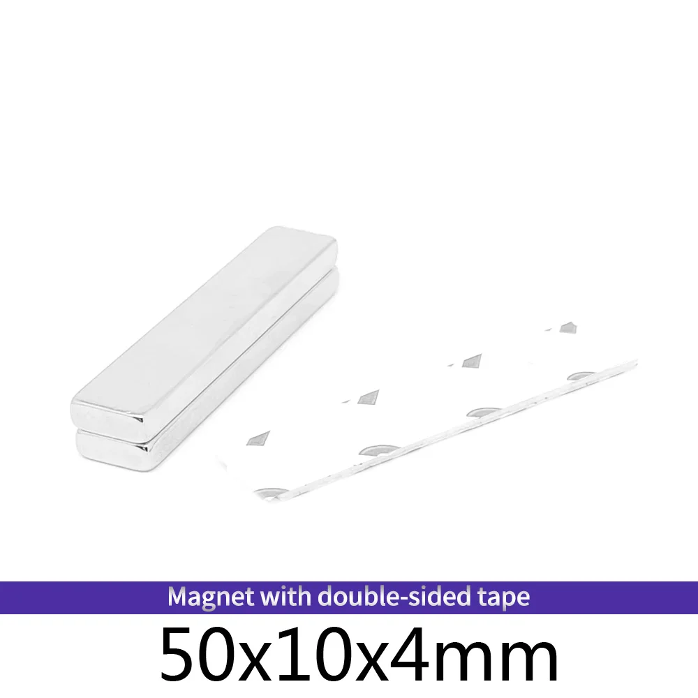 2/5/10/15/20/30PCS 50x10x4mm Quadrate Search Magnet With 3M Tape 50*10*4 Block Strong Rare Earth Neodymium Magnet 50x10x4 N35