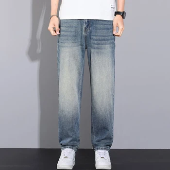 Trend-in Men's Thin-looking jeans with a WId-Fit Casual Vast Denim Pants DN0831