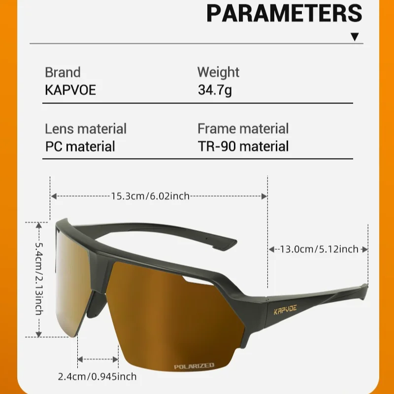 Kapvoe Photochromic Hiking Eyewear Sports Sunglasses Cycling Glasses UV400 Lightweight Running Driving Men Women Sunglasses