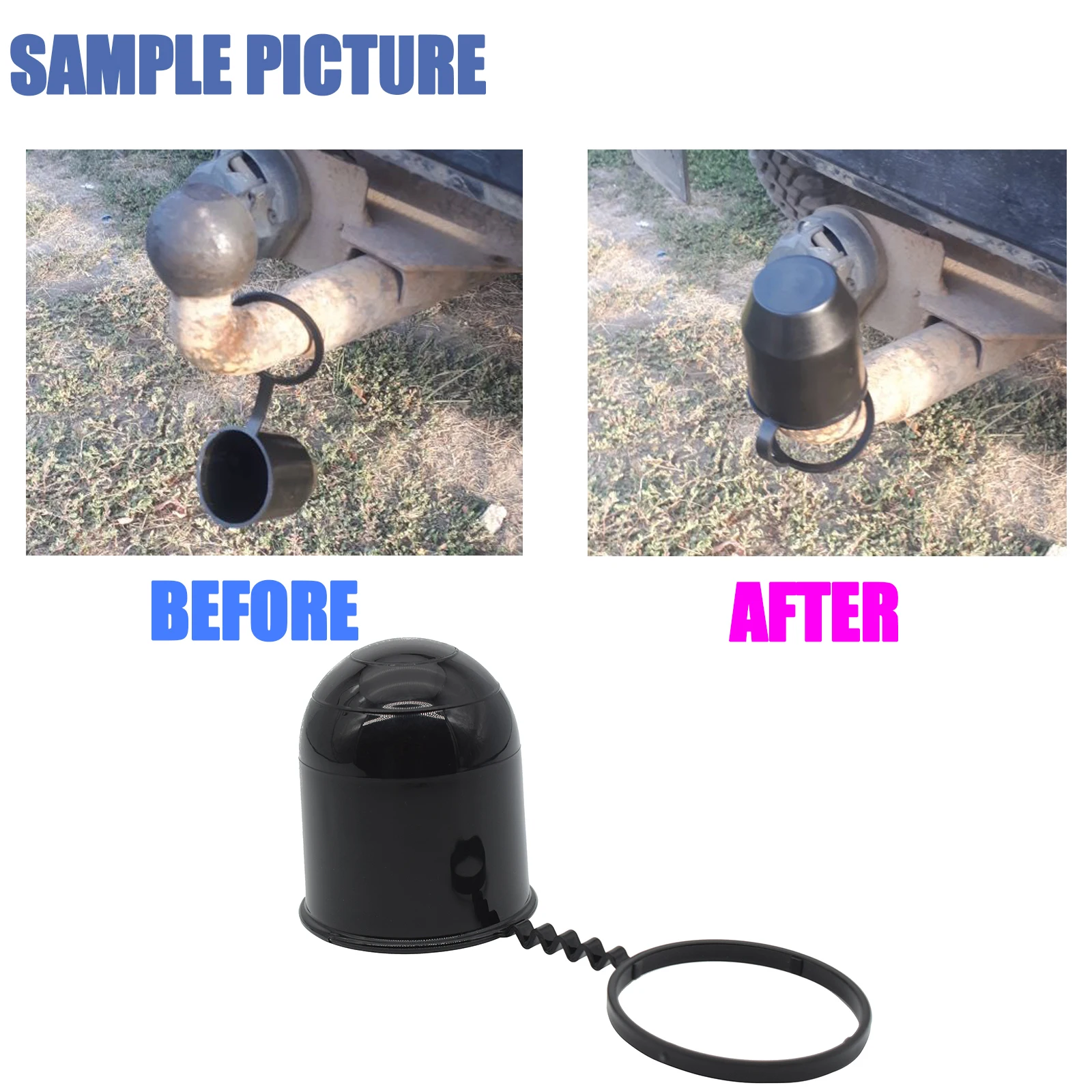 Tappo Per Gancio Di Traino Per Auto, 50 Mm, Protezione Affidabile Per Il Tuo Gancio Di Traino Nero 90075815