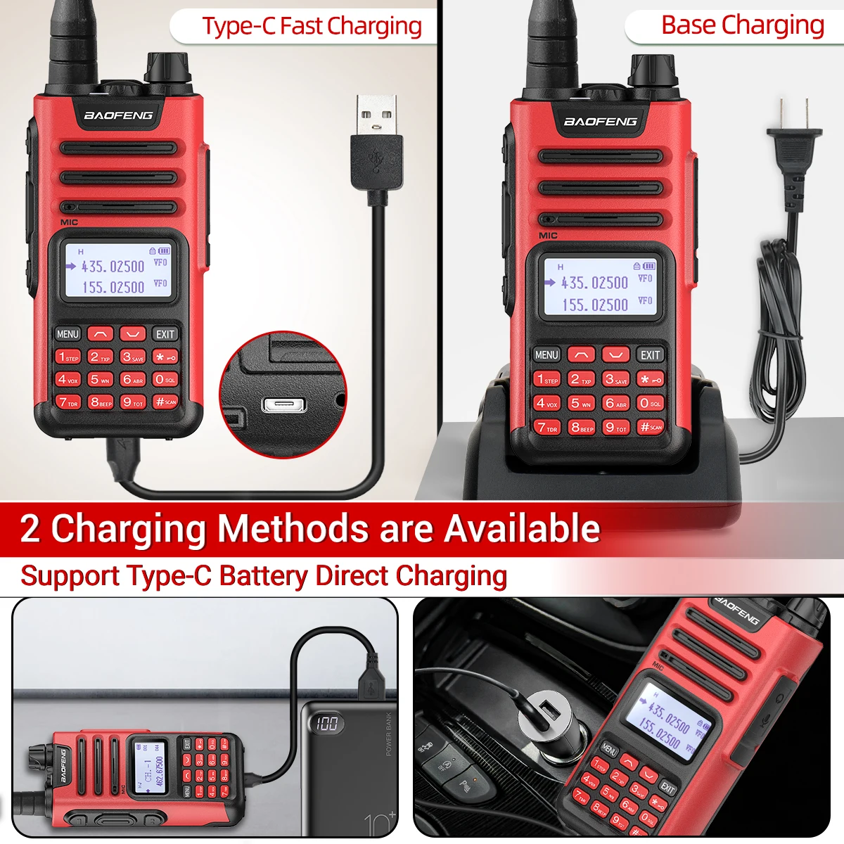 2PCS BaoFeng M-13 Pro V2 Walkie Talkie Long Range 2S Copy Waterproof Type-C Charge High Power UV-5R 5RH UV13 UV-9R Two Way Radio 4