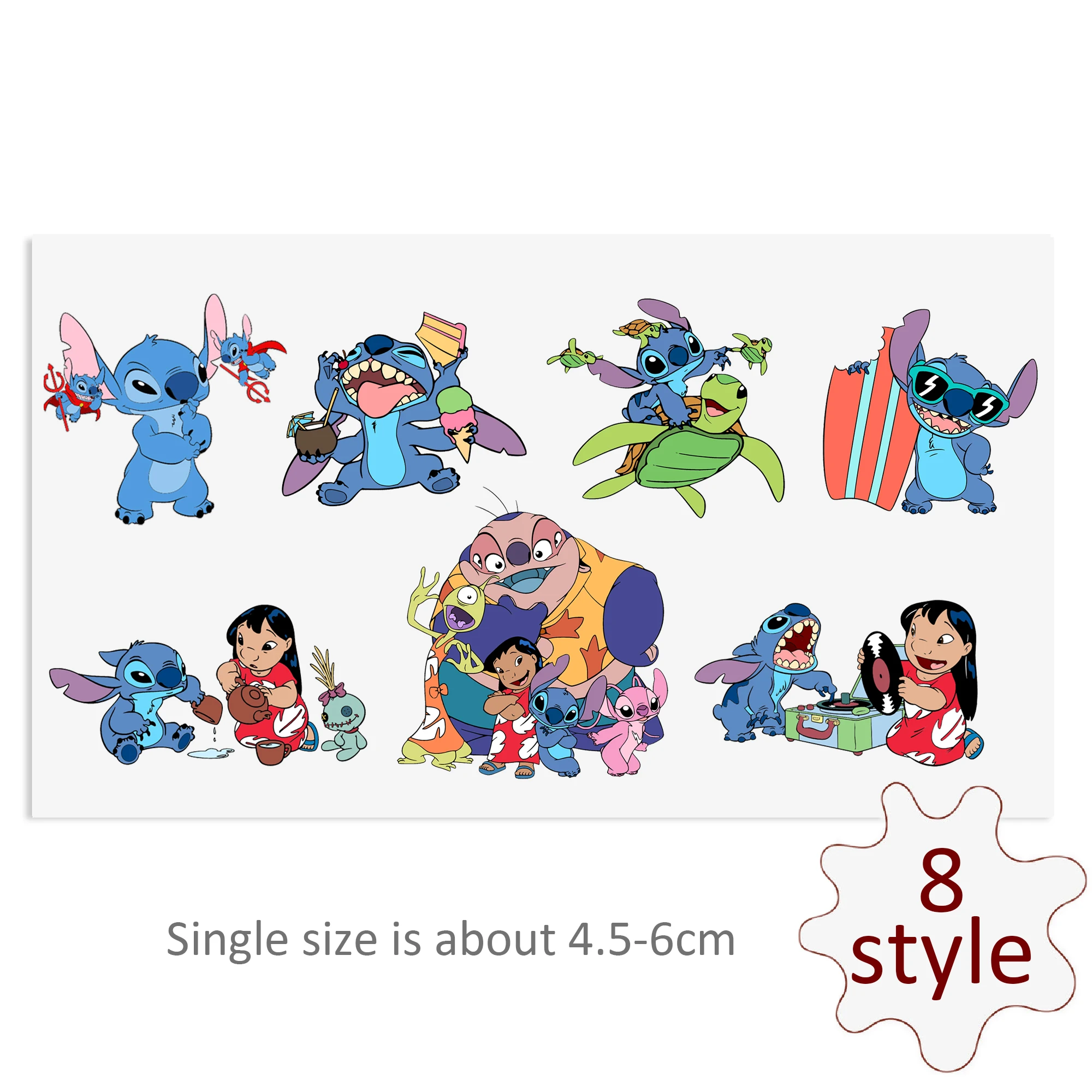 Cartoon Disney Lilo And Stitch UV DTF Stickers For Glass Cup Decoration  Laptop Motorcycle Car Waterproof Sticker For Girl Kids