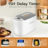 Bread Maker Machine 3.3LB Dough Maker,15-in-1 Automatic Bread Machine Maker with Nonstick Bowl, Jam& Yogurt, 3 Loaf Sizes and 3 2