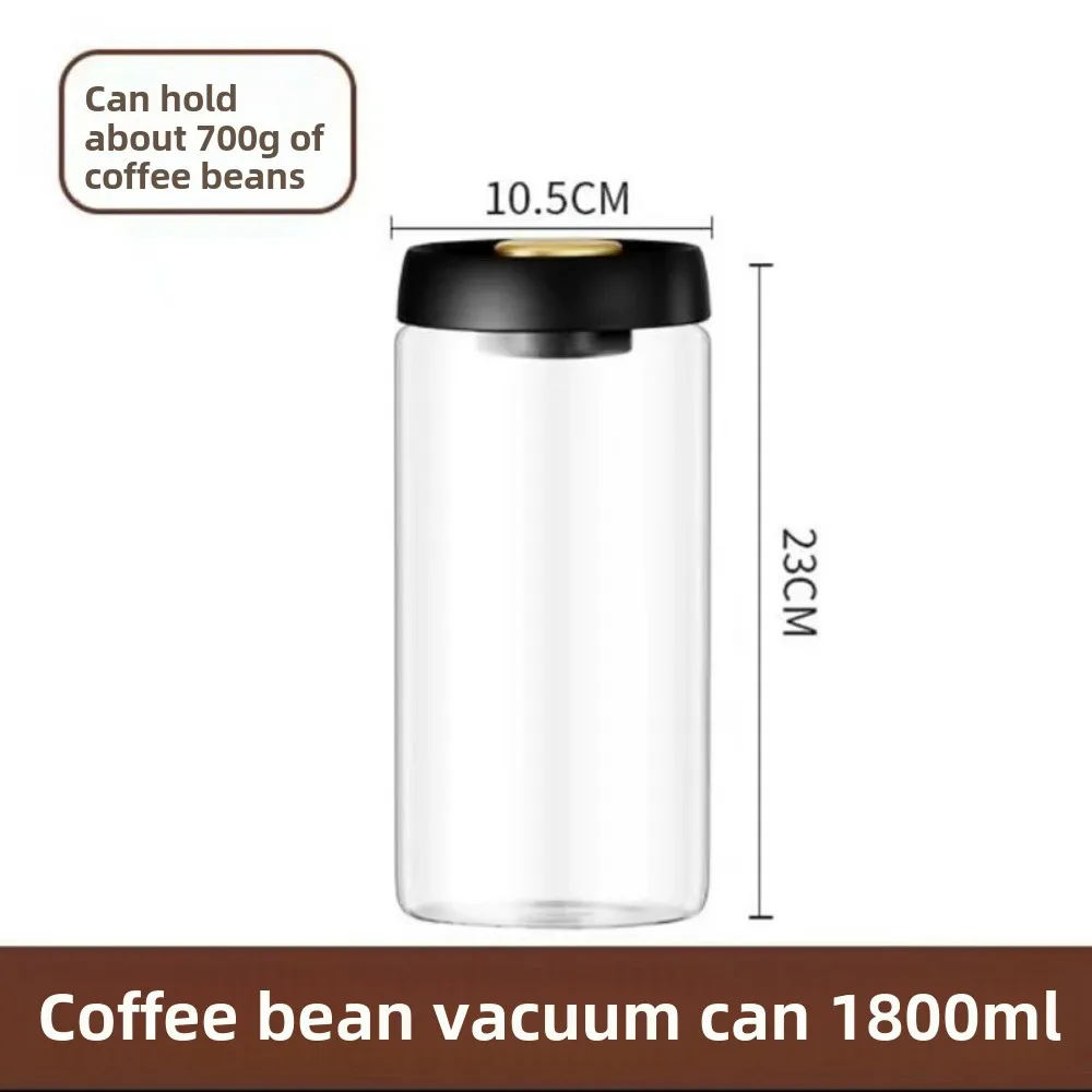 Coffee Beans Vacuum Sealed Borosilicate Glass Tank Moisture Proof Air Extraction Cereals Storage Jar for Kitchen Tea Storage 6