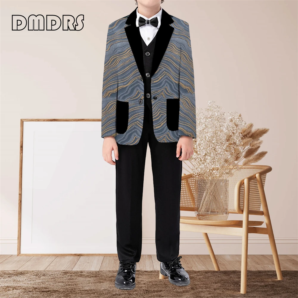 

Single Breasted Mens Suit Set 3 Pieces Slim Fitting Men Formal Tuxedo Blazer Vest Pants Classy Smart Men Suits