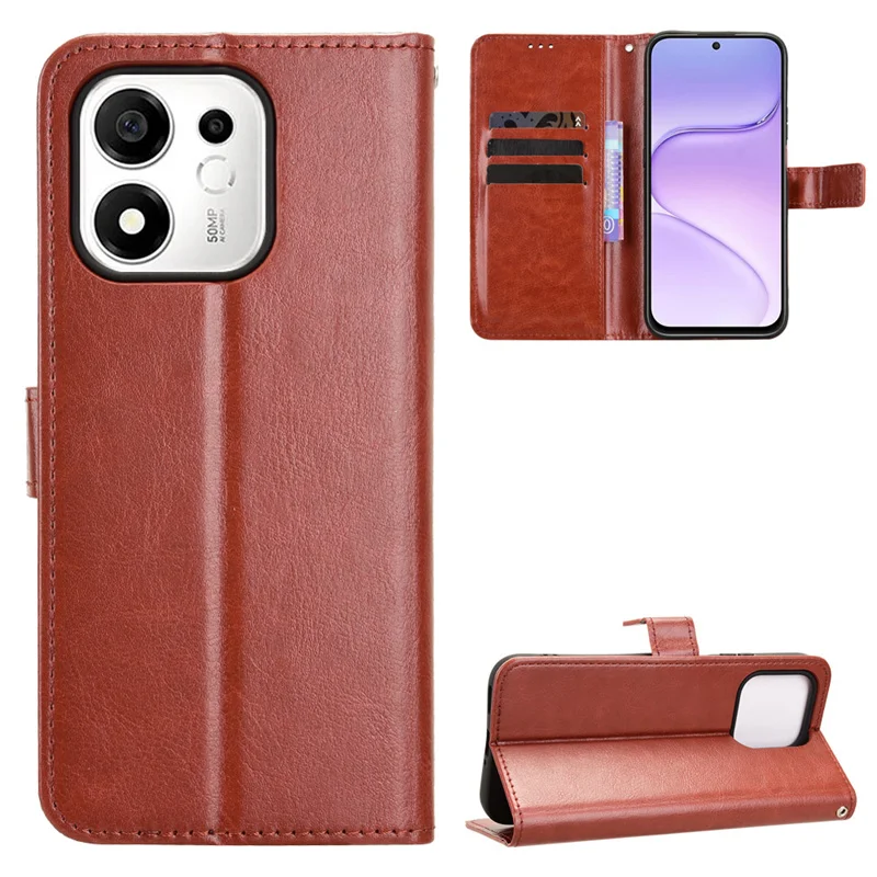 Leather Flip Case with Wallet and Kickstand - Protective Cover and Card Holder