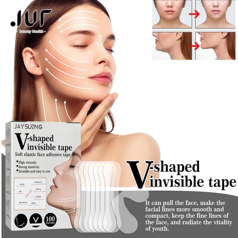 

100 шт./набор, V-образные наклейки для подтяжки лица