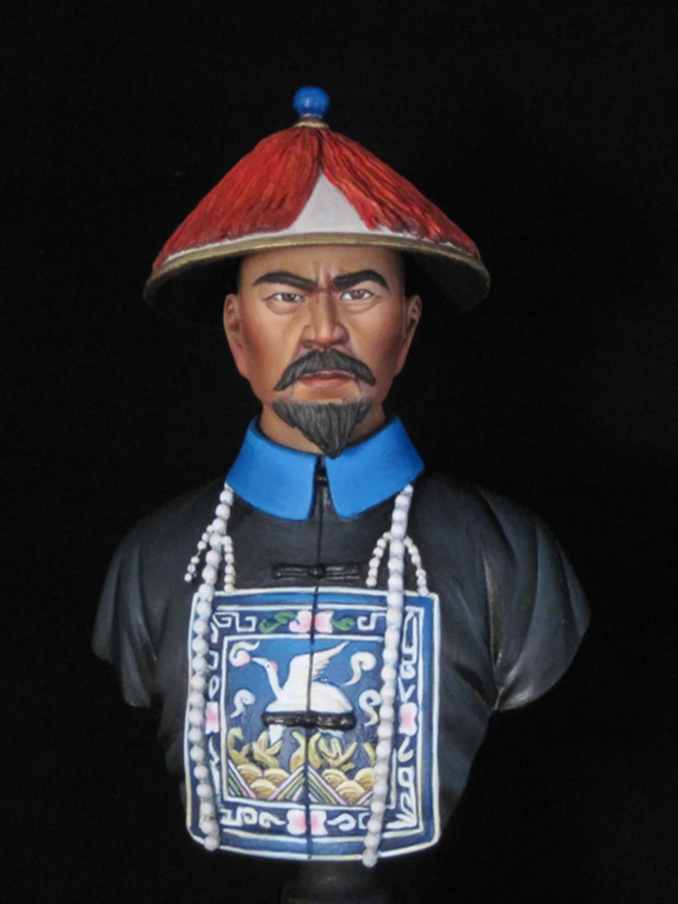 

1/10 ancient Qing Dynasty Official soldier BUST Resin figure Model kits Miniature soldier Unassembled Unpainted