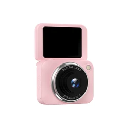 4K Flip - Design Compact Digital Camera - Portable Selfie Camera with HD Photos for Beginners, Perfect Gift Edition (Pink)